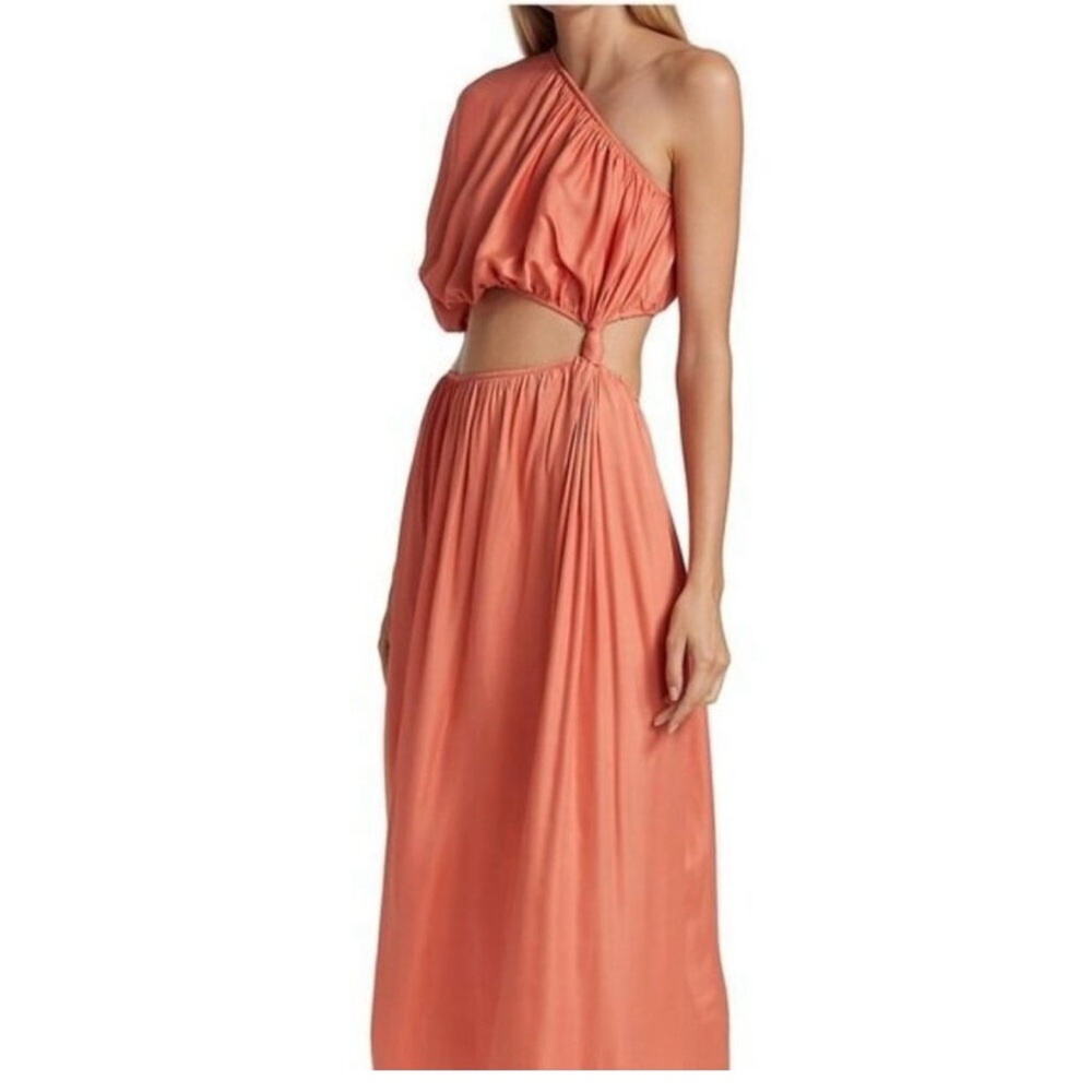 FARM Rio Coral One Shoulder Open Waist Maxi Dress